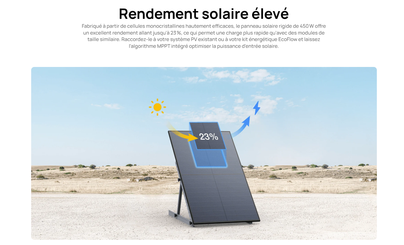 panneau solaire rigide ecoflow 450W